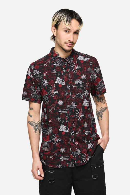 Dangerfield NZ - Pirate Punk Short Sleeve Shirt - black