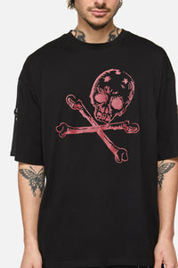 Dangerfield NZ - Skull Grunge Print Tee - black