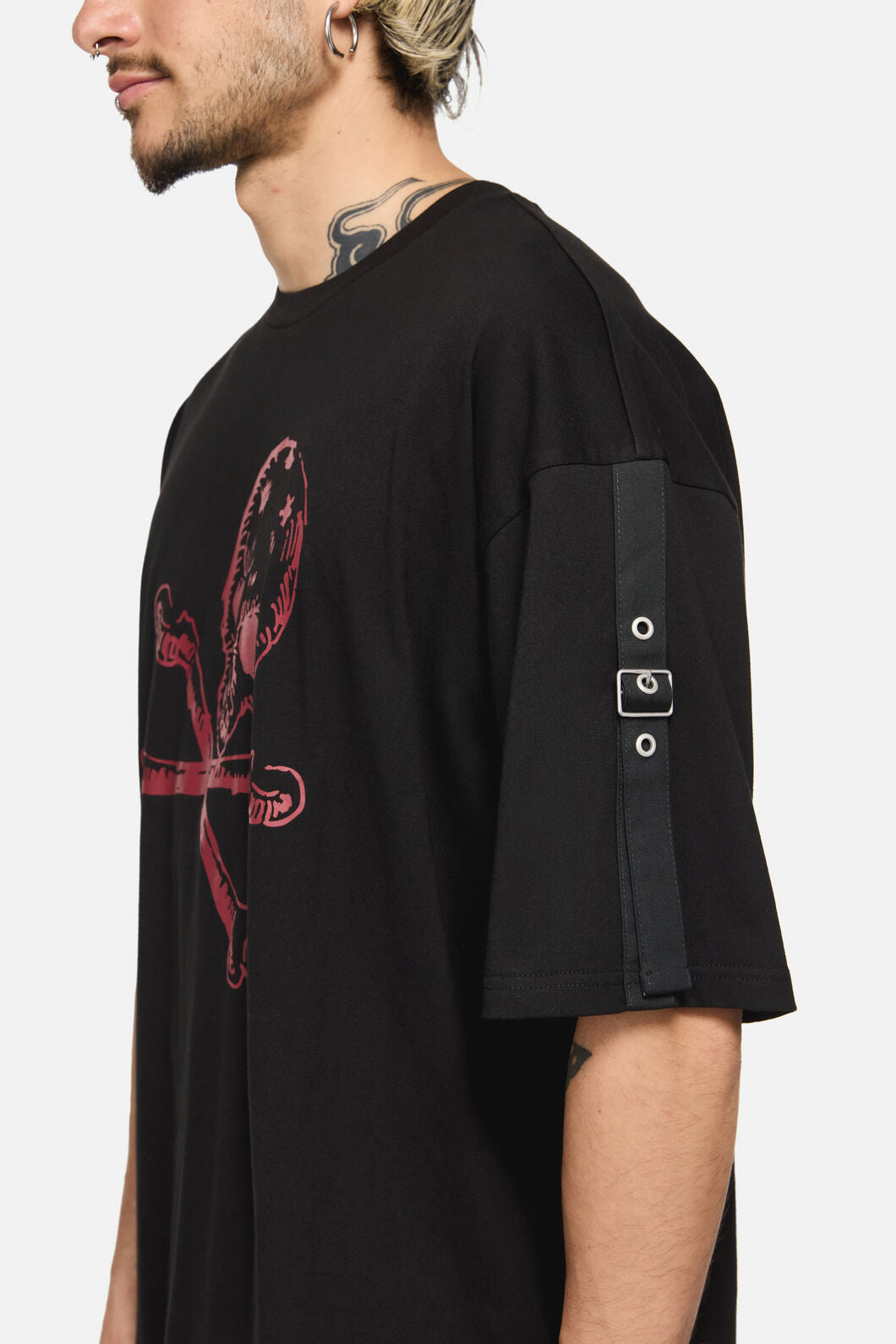 Dangerfield NZ - Skull Grunge Print Tee - black