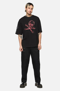 Dangerfield NZ - Skull Grunge Print Tee - black