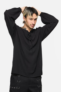 Dangerfield NZ - Buccaneer Punk Frill Shirt - black