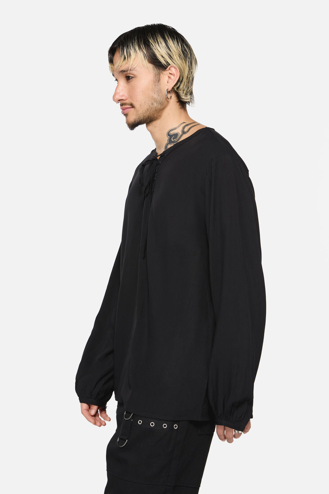Dangerfield NZ - Buccaneer Punk Frill Shirt - black