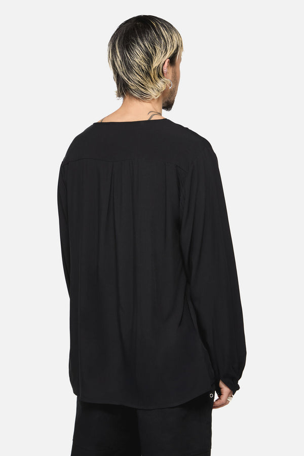 Dangerfield NZ - Buccaneer Punk Frill Shirt - black