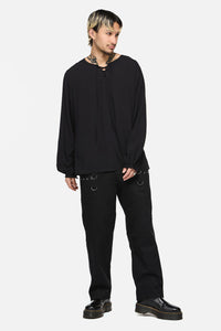 Dangerfield NZ - Buccaneer Punk Frill Shirt - black