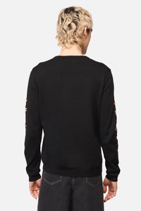Dangerfield NZ - All HallowsEveTattooKnitJumper - black