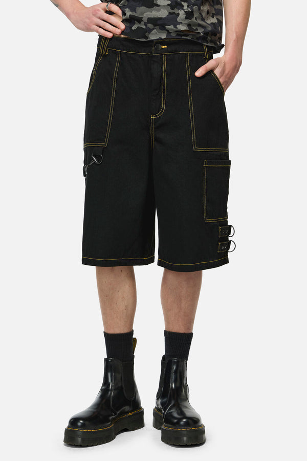 Dangerfield NZ - Signals Goth Trim Cargo Short - black