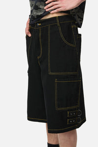 Dangerfield NZ - Signals Goth Trim Cargo Short - black