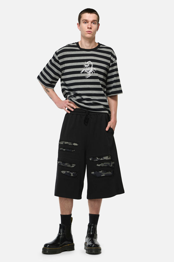 Dangerfield NZ - Disruptive Cutout Camo Shorts - black