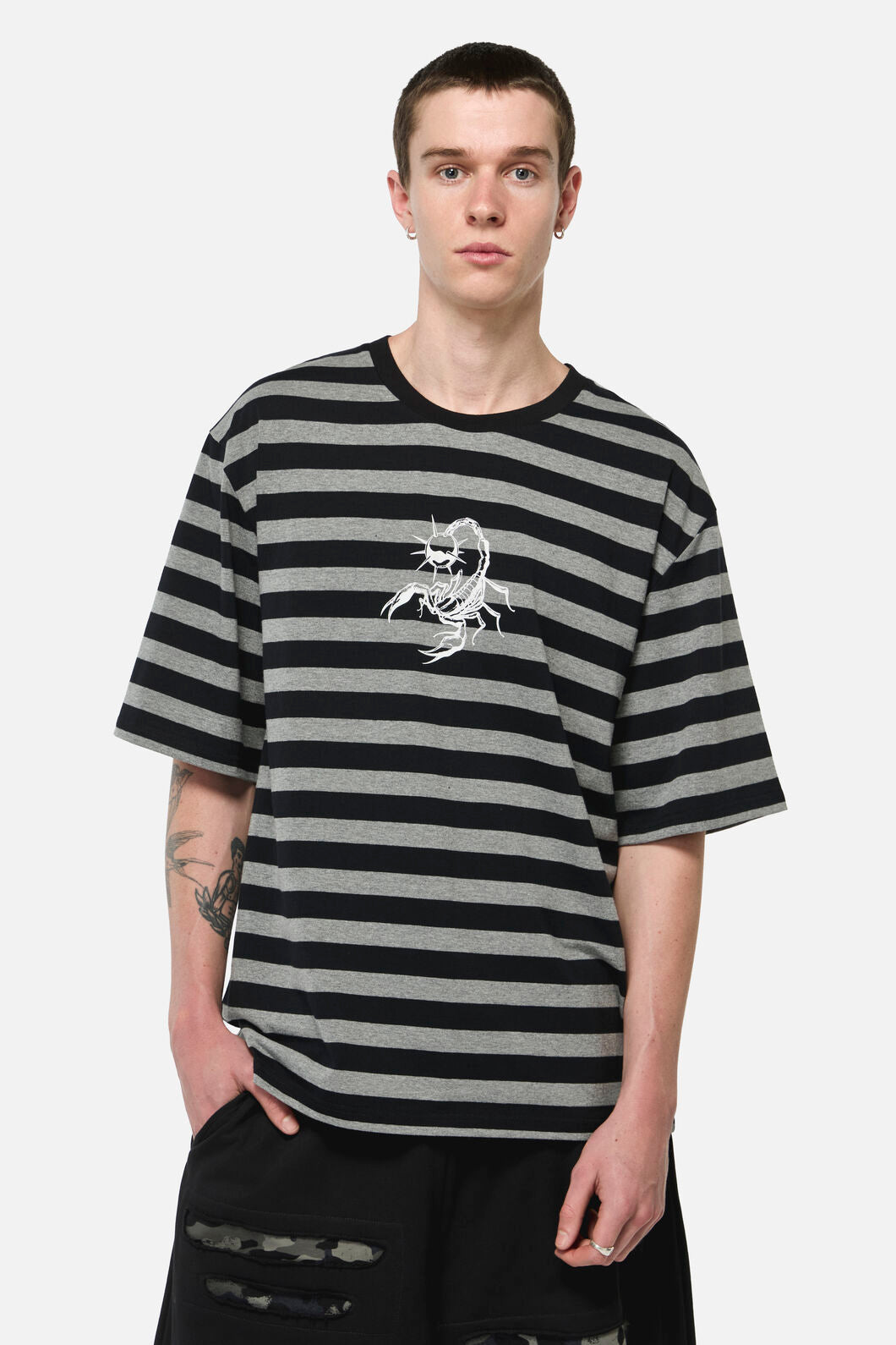 Dangerfield NZ - Sting Off Stripe Tee - grey-black