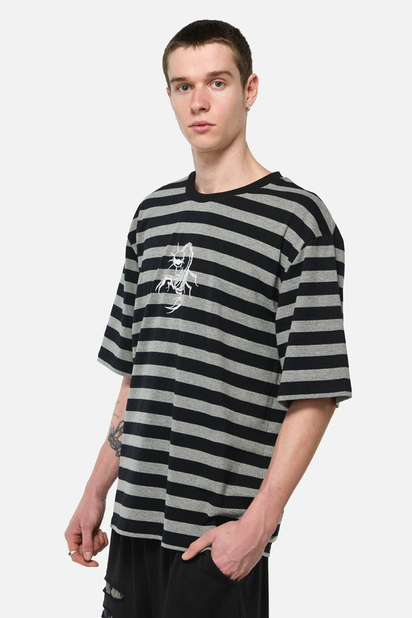 Dangerfield NZ - Sting Off Stripe Tee - grey-black