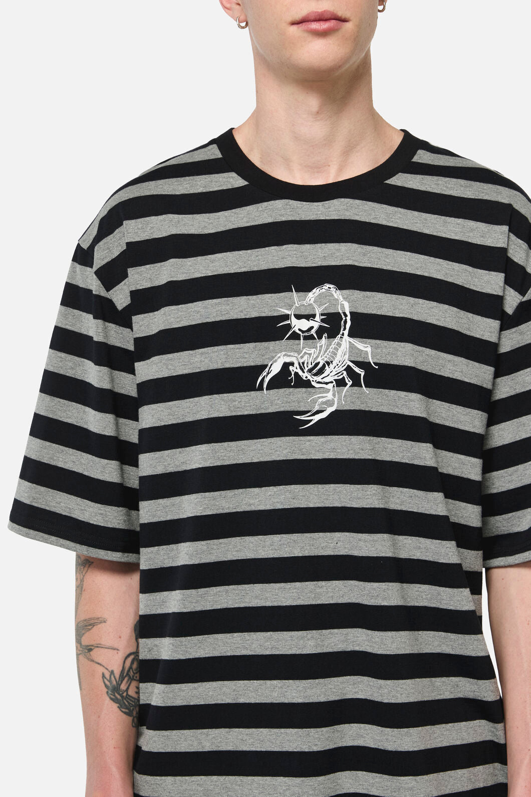 Dangerfield NZ - Sting Off Stripe Tee - grey-black
