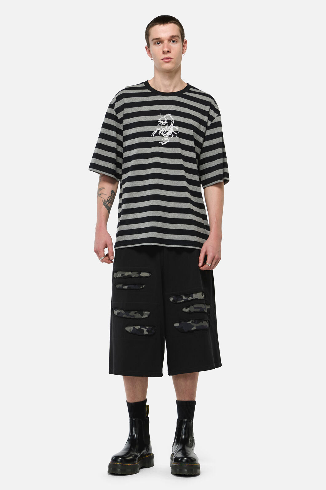 Dangerfield NZ - Sting Off Stripe Tee - grey-black