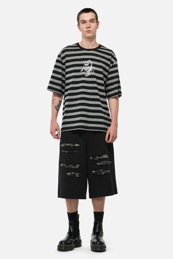 Dangerfield NZ - Sting Off Stripe Tee - grey-black