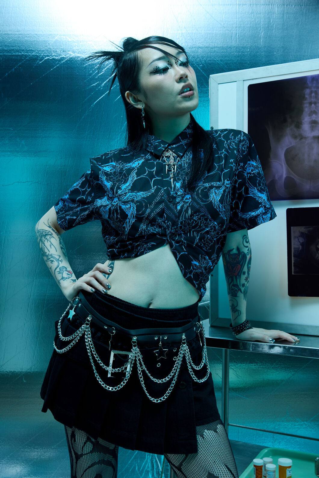 Dangerfield NZ - Heathen Goth Print Shirt - black