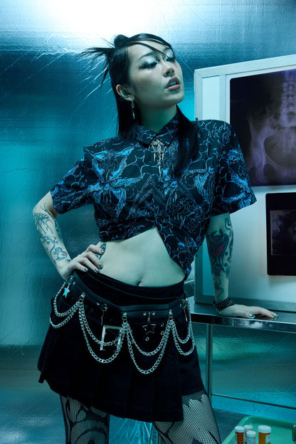 Dangerfield NZ - Heathen Goth Print Shirt - black