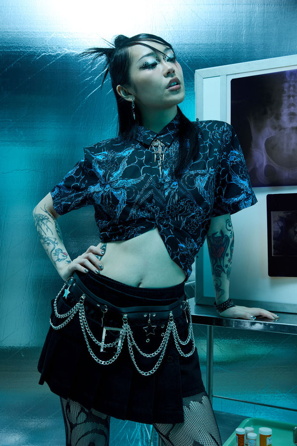 Dangerfield NZ - Heathen Goth Print Shirt - black