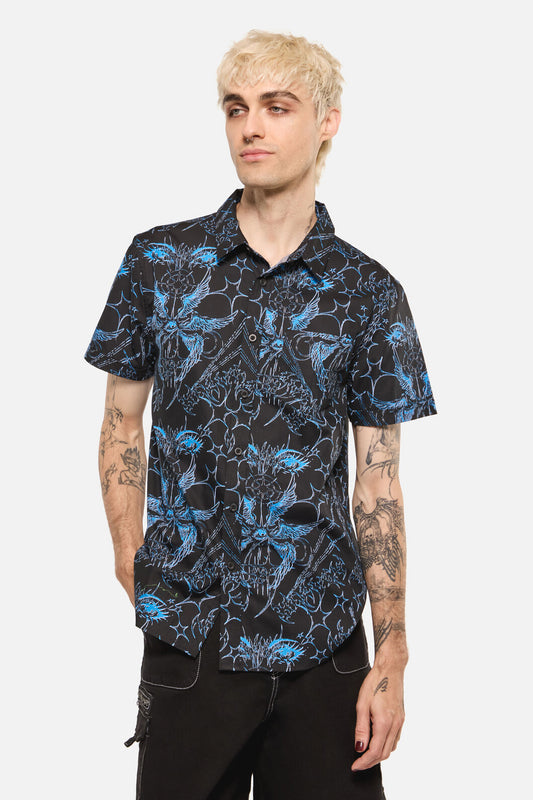 Dangerfield NZ - Heathen Goth Print Shirt - black