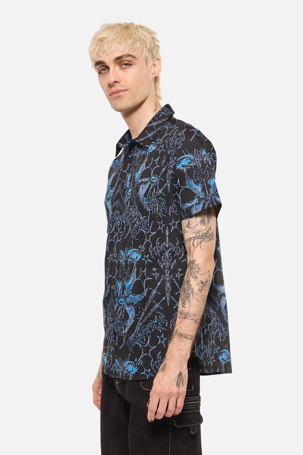 Dangerfield NZ - Heathen Goth Print Shirt - black