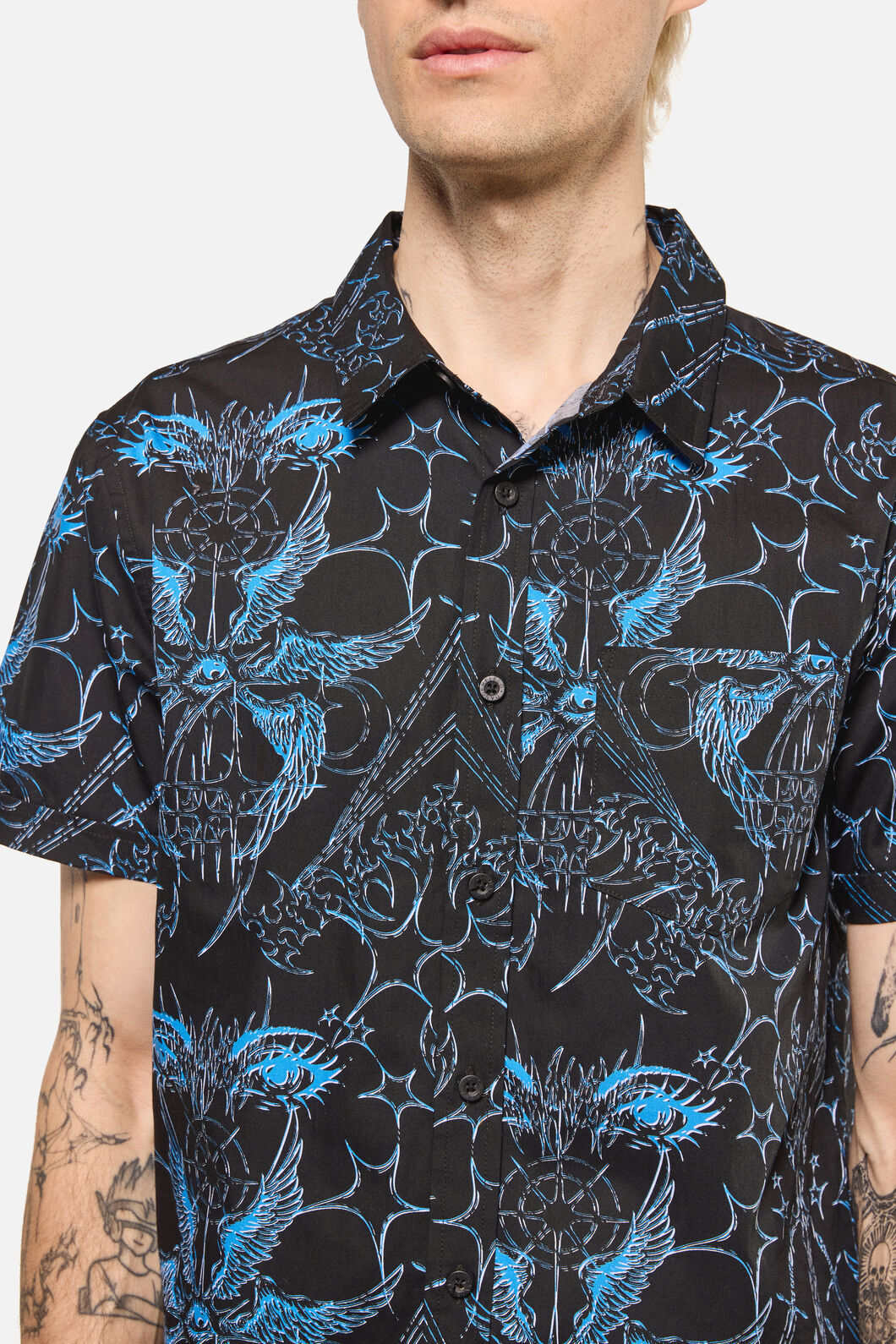 Dangerfield NZ - Heathen Goth Print Shirt - black