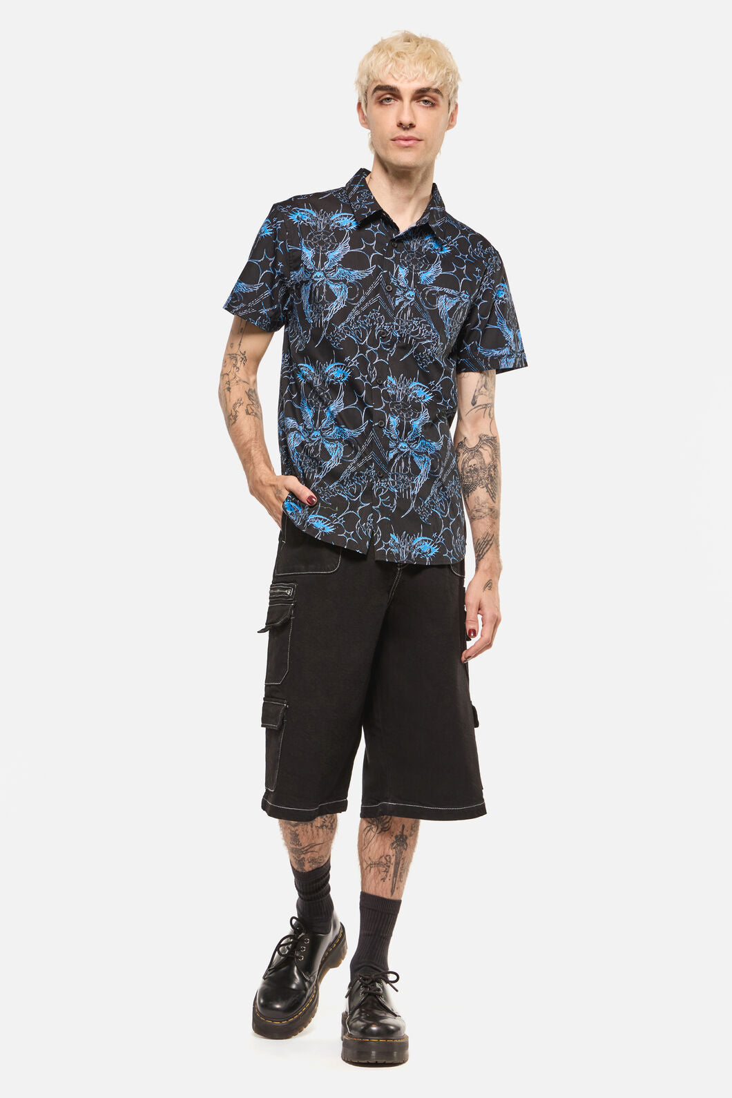 Dangerfield NZ - Heathen Goth Print Shirt - black