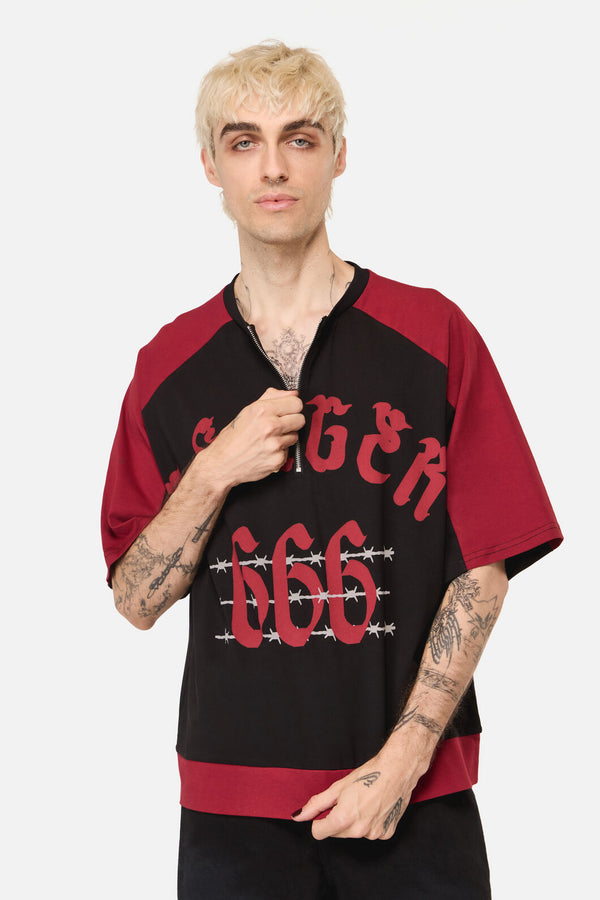 Dangerfield NZ - Danger Sporty Goth Top - black-red
