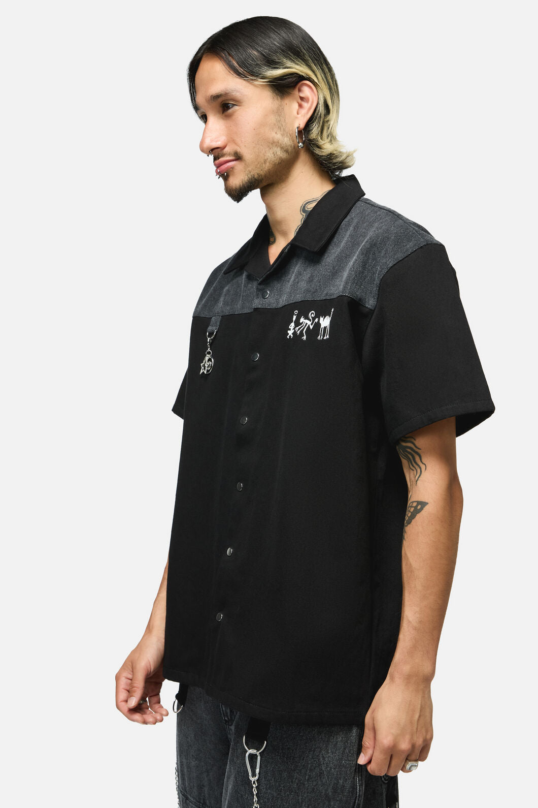 Dangerfield NZ - Whirl Yoke Shirt - black