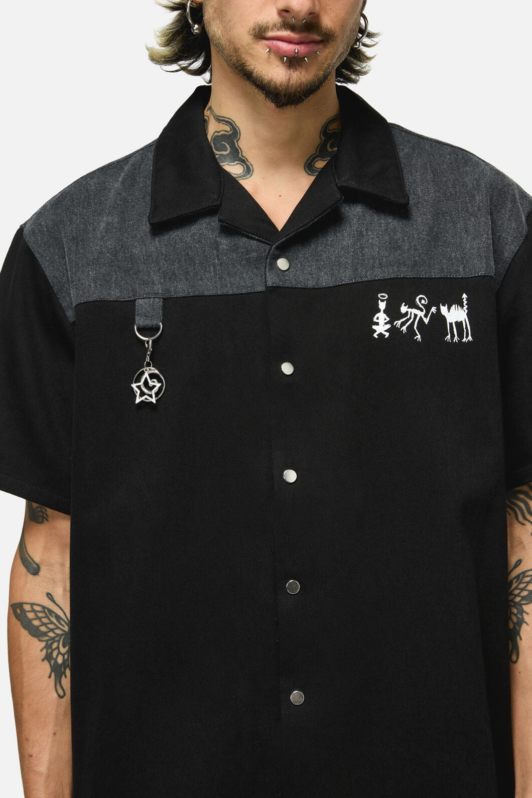 Dangerfield NZ - Whirl Yoke Shirt - black