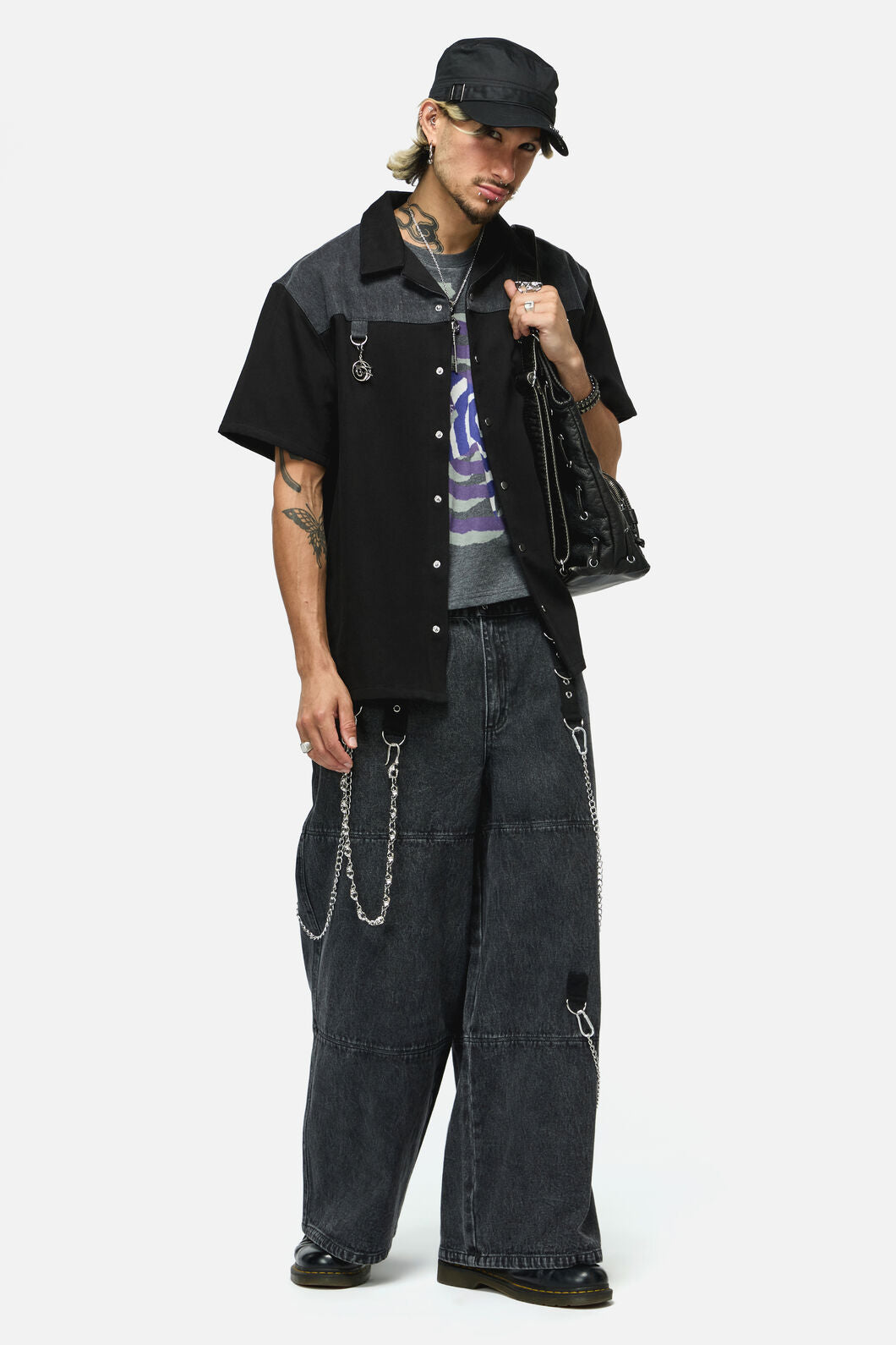 Dangerfield NZ - Whirl Yoke Shirt - black