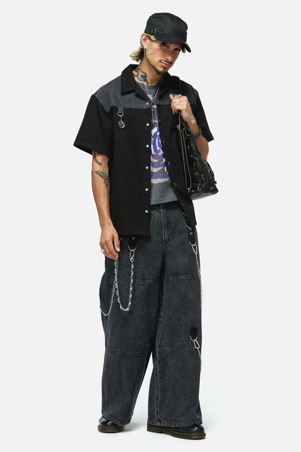Dangerfield NZ - Whirl Yoke Shirt - black