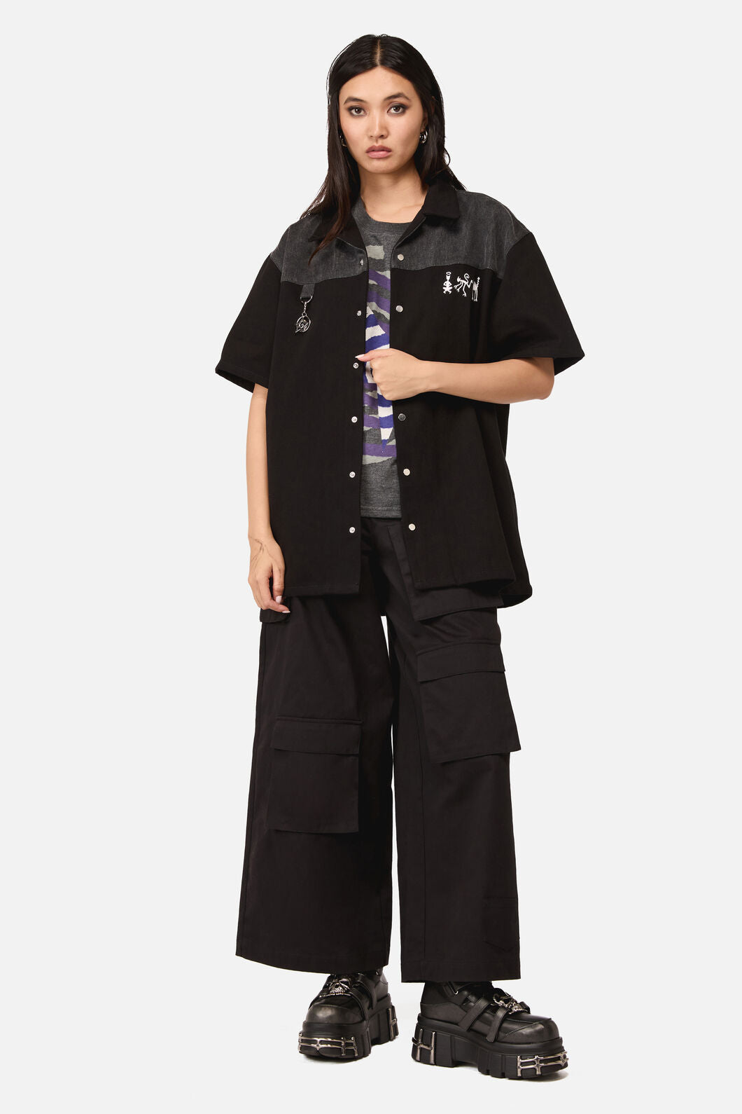 Dangerfield NZ - Whirl Yoke Shirt - black