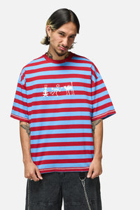 Dangerfield NZ - Alchemy Stripe Tee - blue-red