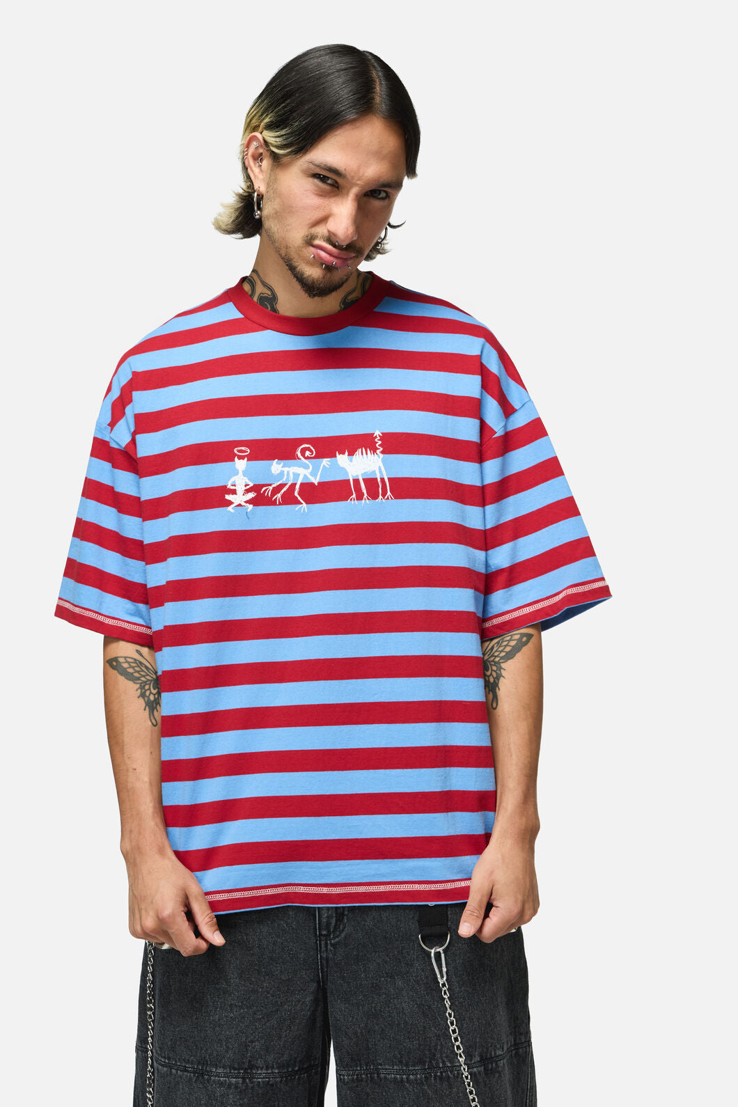 Dangerfield NZ - Alchemy Stripe Tee - blue-red