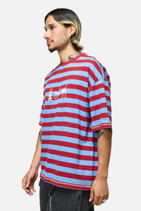 Dangerfield NZ - Alchemy Stripe Tee - blue-red
