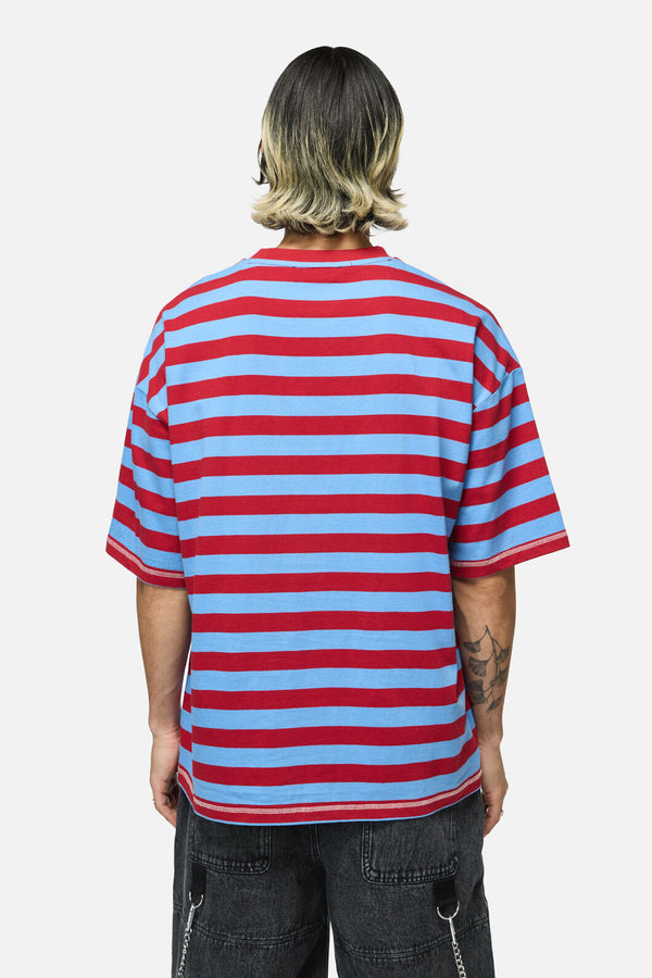 Dangerfield NZ - Alchemy Stripe Tee - blue-red