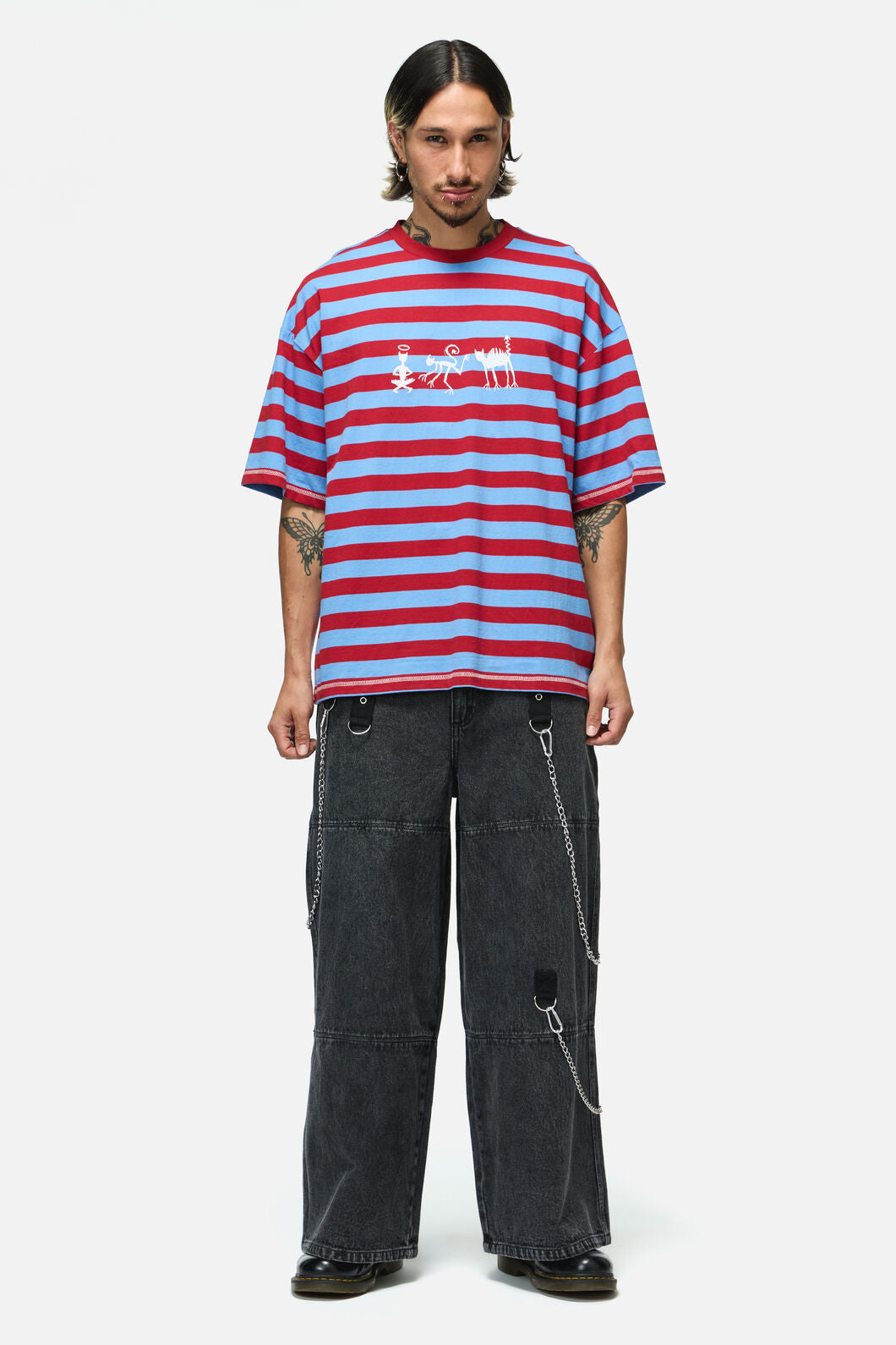Dangerfield NZ - Alchemy Stripe Tee - blue-red