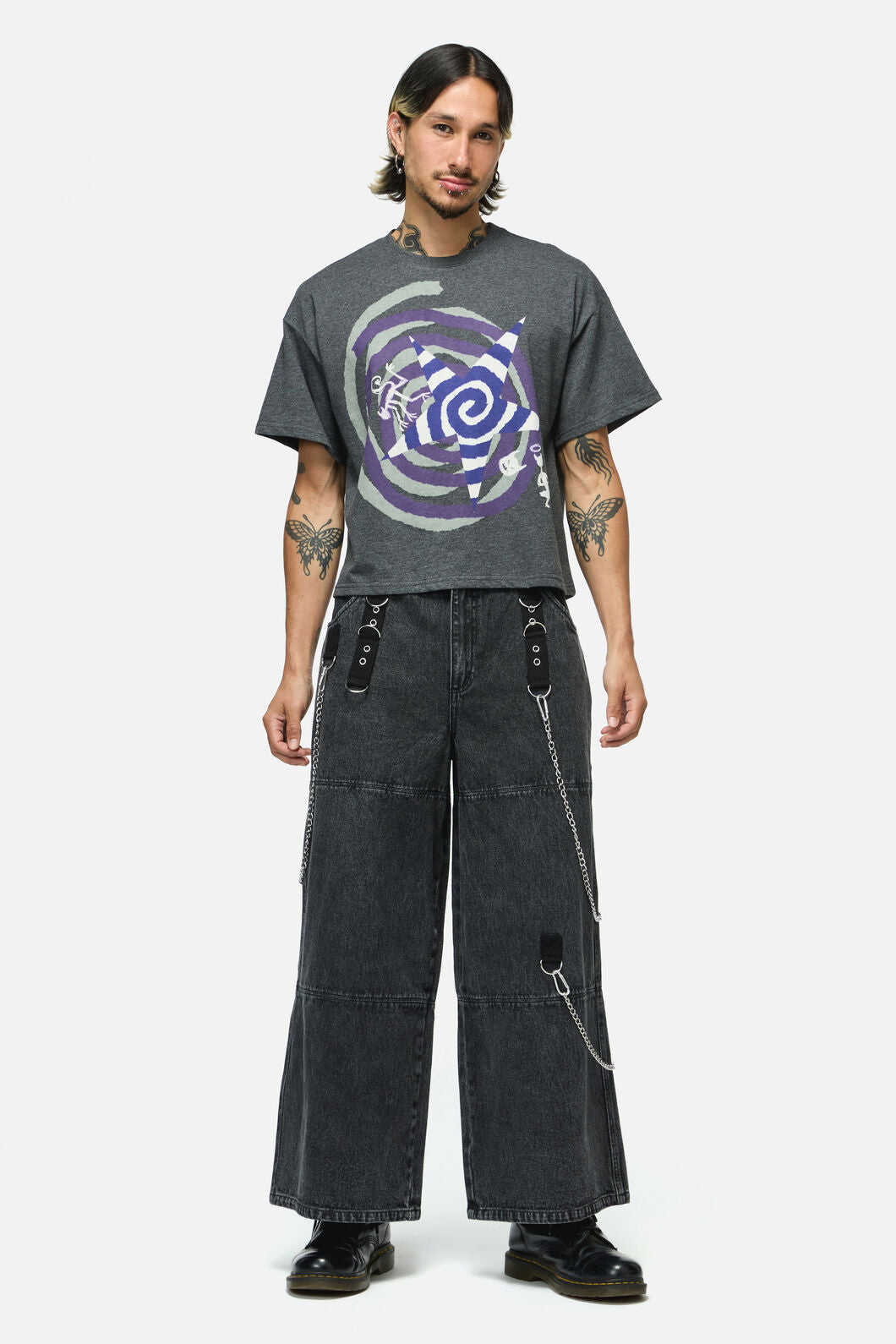 Dangerfield NZ - Spiralling Boxy Tee - grey