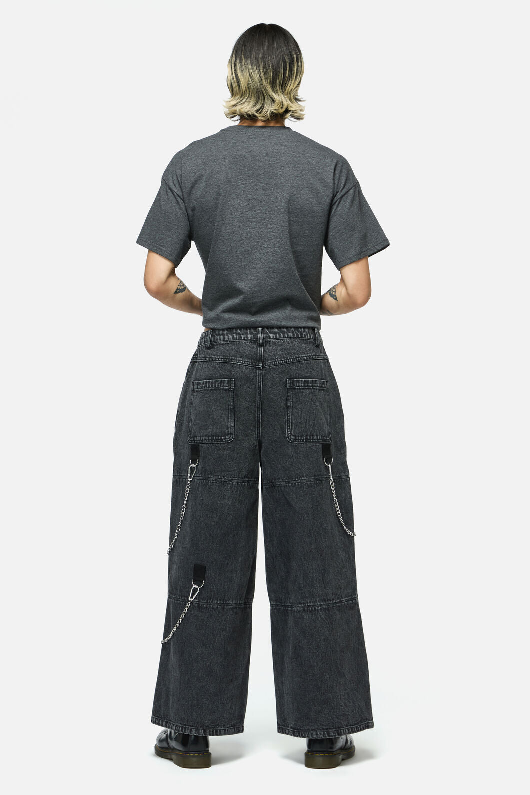 Dangerfield NZ - Whirl Denim Wide Leg Cargo - black