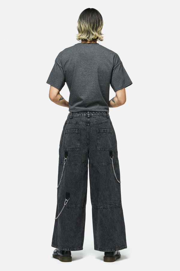 Dangerfield NZ - Whirl Denim Wide Leg Cargo - black