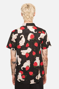 Dangerfield NZ - Strawberry Cats SS Shirt - black