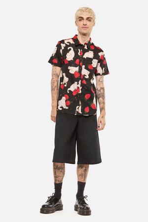 Dangerfield NZ - Strawberry Cats SS Shirt - black