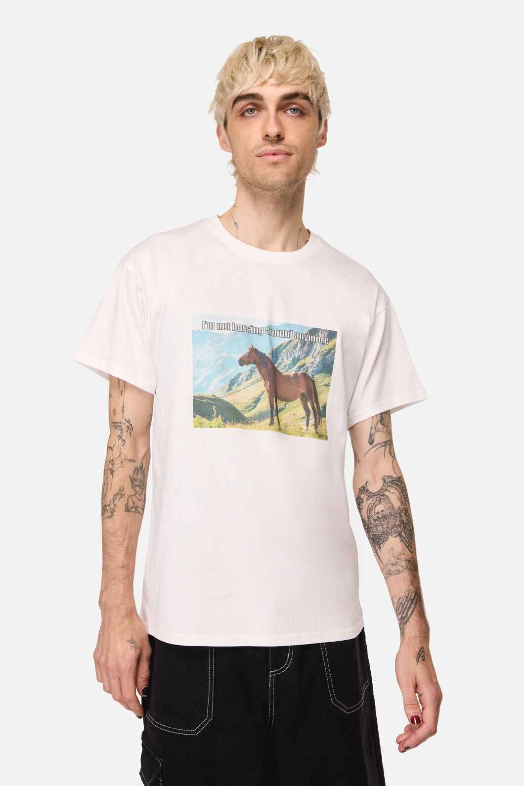 Dangerfield NZ - Not Horsing Around Tee - white