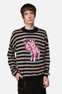 Dangerfield NZ - Creeps Goth Stripe Knit - black