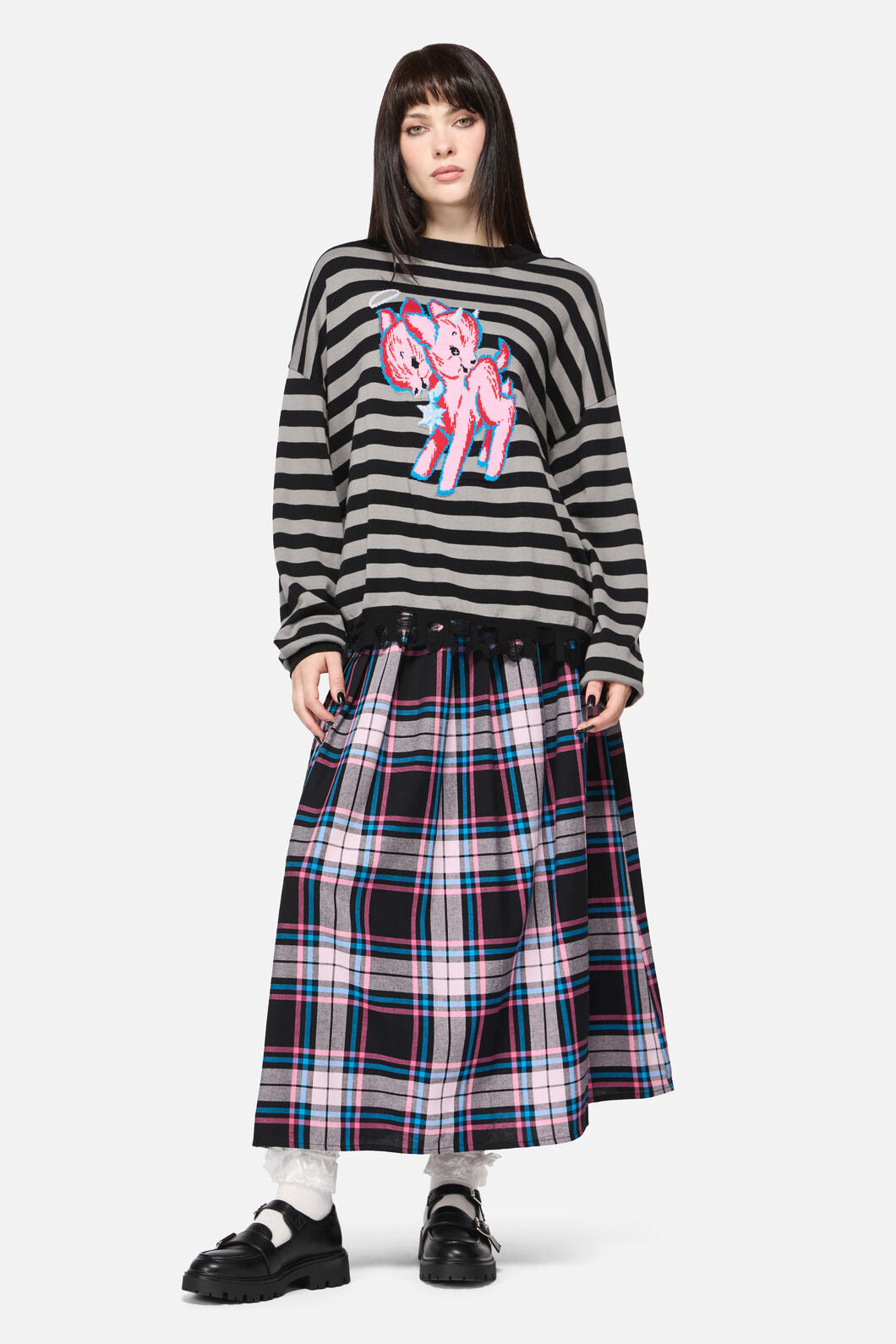 Dangerfield NZ - Creeps Goth Stripe Knit - black
