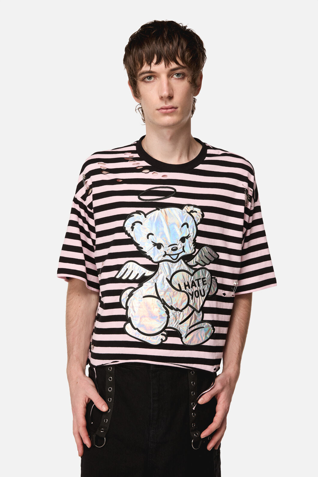 Dangerfield NZ - Hater Distressed Tee - black-pink