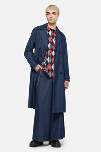 Dangerfield NZ - Anon Pin Stripe Coat - indigo