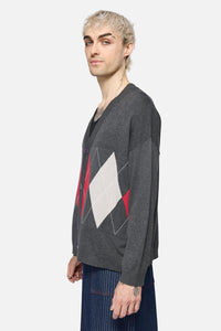 Dangerfield NZ - Tricksters Argyle Cardi - grey