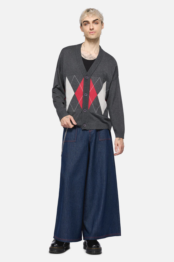 Dangerfield NZ - Tricksters Argyle Cardi - grey