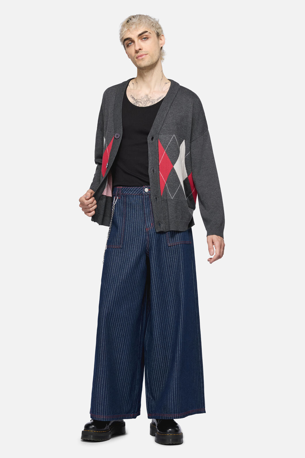 Dangerfield NZ - Tricksters Argyle Cardi - grey