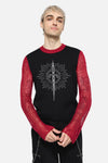 Dangerfield NZ - Dagger Goth Distressed Knit - black-red