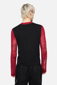Dangerfield NZ - Dagger Goth Distressed Knit - black-red